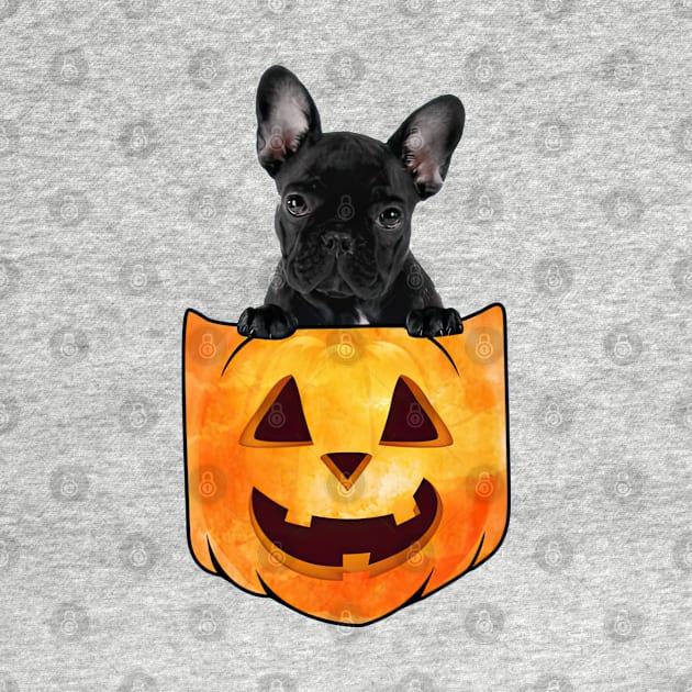 French Bulldog Dog In Pumpkin Pocket Halloween by TATTOO project